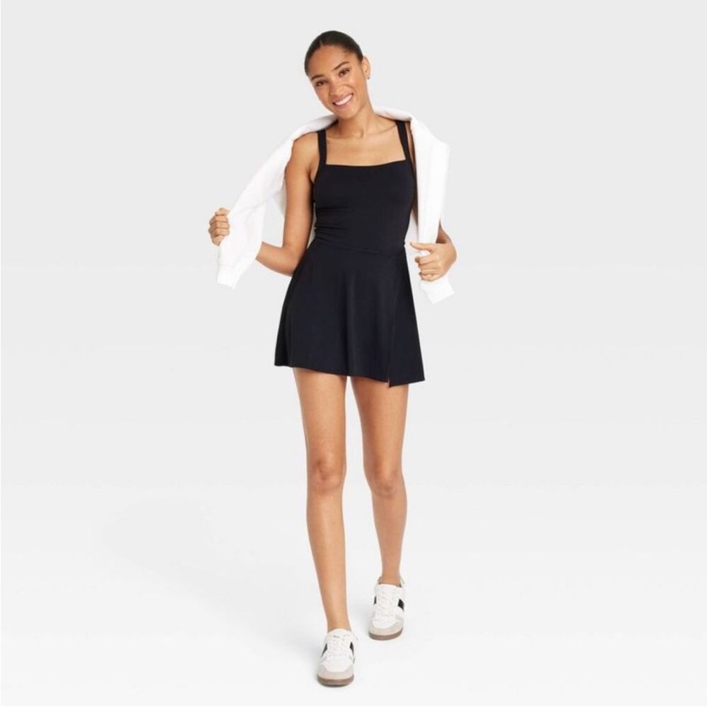 JoyLab Black Square-Neck Athletic Dress NWT